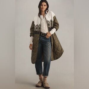 Anthropologie fall 2024 Tierney Fair Isle quilted jacket. EUC.